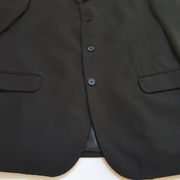 Angelo Rossi Black Stripe Sport Coat Blazer Jacket Shacket 44R - Picture 4 of 8